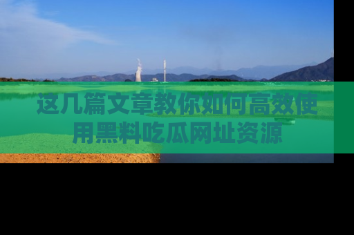 这几篇文章教你如何高效使用黑料吃瓜网址资源